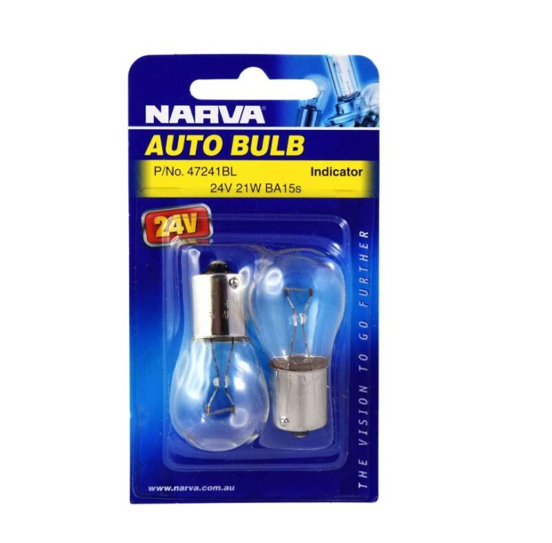 NARVA BULB 24V 21W BA15S BL PK 2
