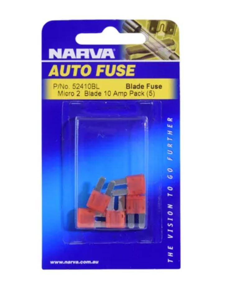 NARVA 10 AMP MICRO 2 BLADE FUSE 5PK