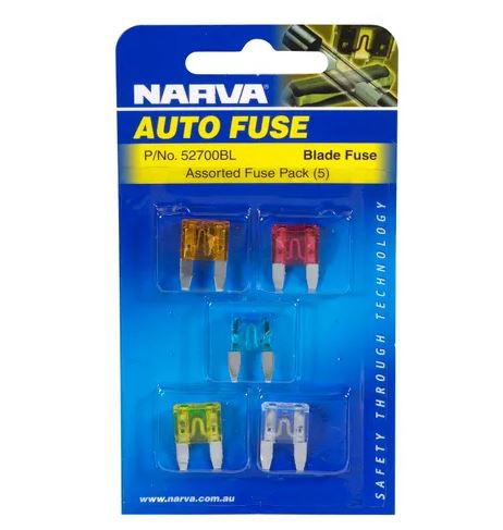 NARVA MINI BLADE FUSE ASSORTMENT BL PK 5