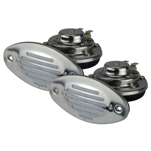 12V DOUBLE HORN KIT S/S RECESSED
