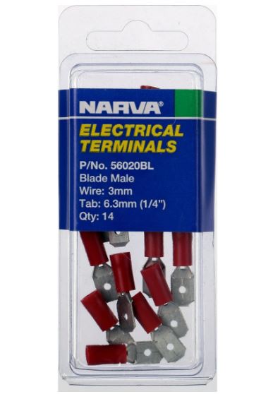 MALE BLADE TERMINAL RED 6.3MM