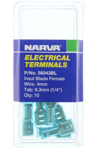 FEM BLADE TERM F/INS BLUE POLY