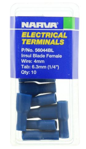 FEM BLADE TERM F/INS BLUE 6.3MM