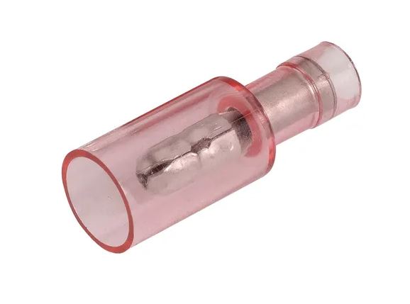 MALE BULLET RED POLY 5MM