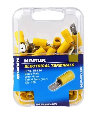 NARVA BLADE MALE TERMINAL YELLOW 6.3 X 0.8MM