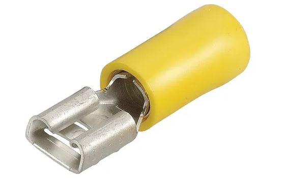 FEMALE BLADE YELLOW 6.3MM (100)