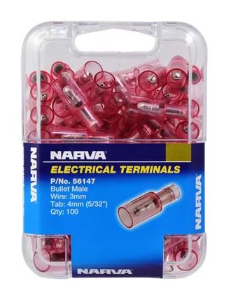 MALE BULLET RED POLY 5MM (100)