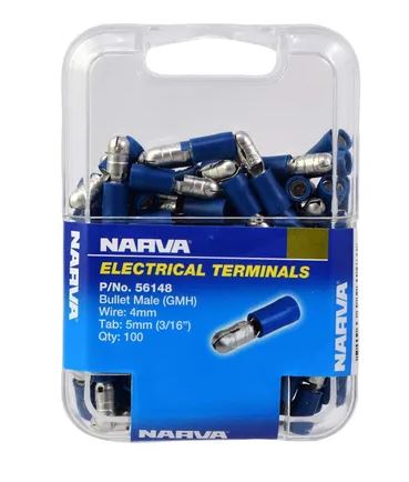 MALE BULLET BLUE 4MM (100)