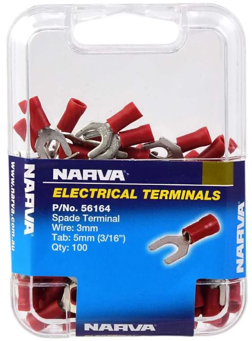 SPADE TERMINAL RED 5MM (100)