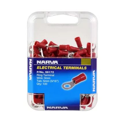 RING TERMINAL RED 5MM (100)