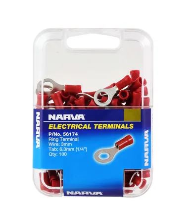 RING TERMINAL RED 6.3MM (100)