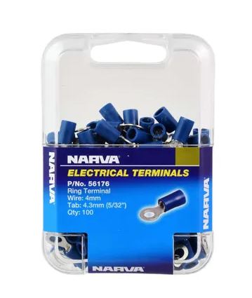 RING TERMINAL BLUE 4.3MM (100)