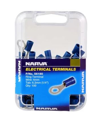 RING TERMINAL BLUE 6.3MM (100)