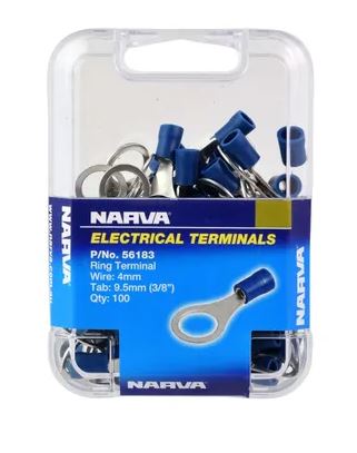 RING TERMINAL BLUE 9.5MM (100)