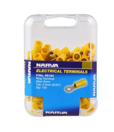 RING TERMINAL YELLOW 4.3MM (100)