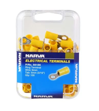 RING TERMINAL YELLOW 5MM (100)