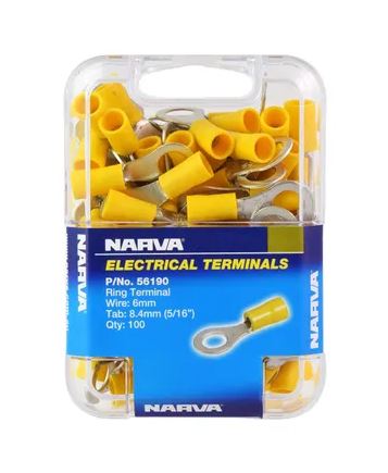 RING TERMINAL YELLOW 8.4MM (100)