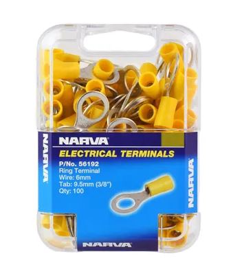 RING TERMINAL YELLOW 9.5MM (100)