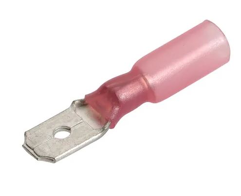 6.3 X 0.8MM ADHESIVE LINED MALE BLADE TERMINAL RED(50)