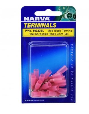 6.3 X 0.8MM ADHESIVE LINED MALE BLADE TERMINAL RED