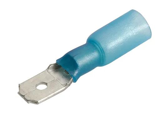 6.3 X 0.8MM ADHESIVE LINED MALE BLADE TERMINAL BLUE(50)