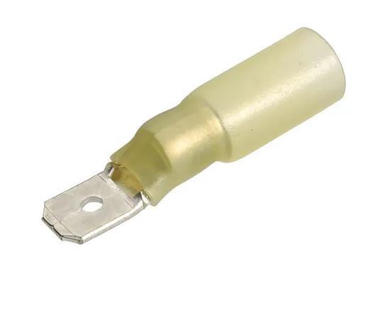 6.3 X 0.8MM ADHESIVE LINED MALE BLADE TERMINAL YELLOW(50)