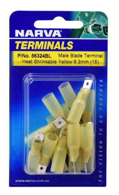6.3 X 0.8MM ADHESIVE LINED MALE BLADE TERMINAL YELLOW
