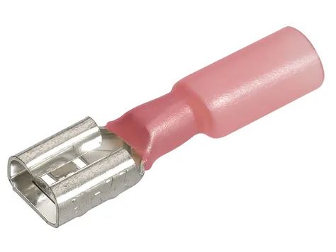 6.3 X 0.8MM ADHESIVE LINED FEMALE BLADE TERMINAL RED(50)