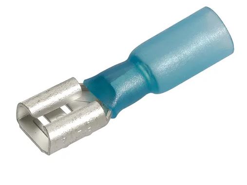 6.3 X 0.8MM ADHESIVE LINED MALE BLADE TERMINAL BLUE(50)
