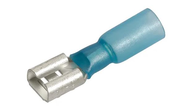 6.3 X 0.8MM ADHESIVE LINED MALE BLADE TERMINAL BLUE