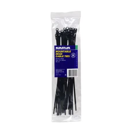 NARVA MOUNTABLE HEAD CABLE TIE 4.8 x 300 12" 25PK