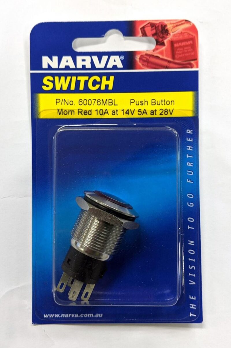 NARVA LED PUSH BUTTON MOM RED