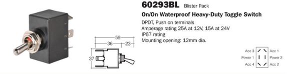 NARVA TOGGLE SEALED ON/ON H/DUTY