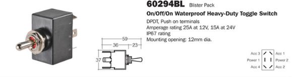NARVA TOGGLE SEALED ON/OFF/ON H/DUTY