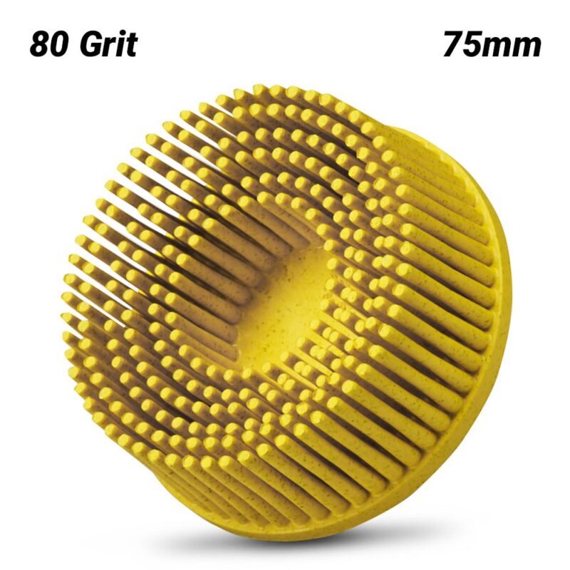 3M 80G ROLOC BRISTLE DISC YELLOW 75MMX16MM