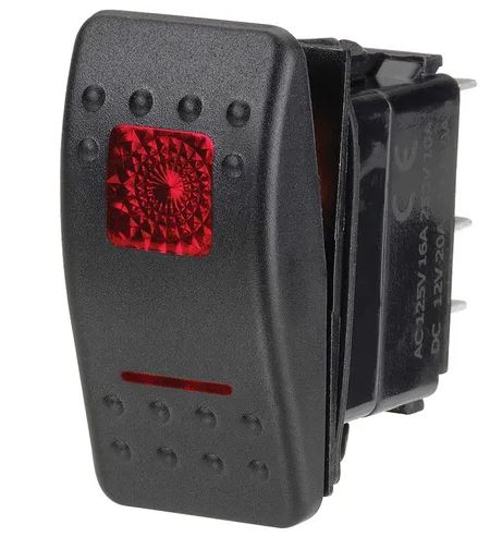 SW RK OFF/MOM ON-RED 12V GLOBE