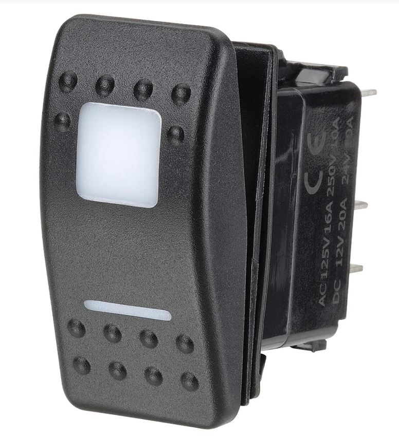 NARVA SW RK OFF/ON - RED 12/24V LED