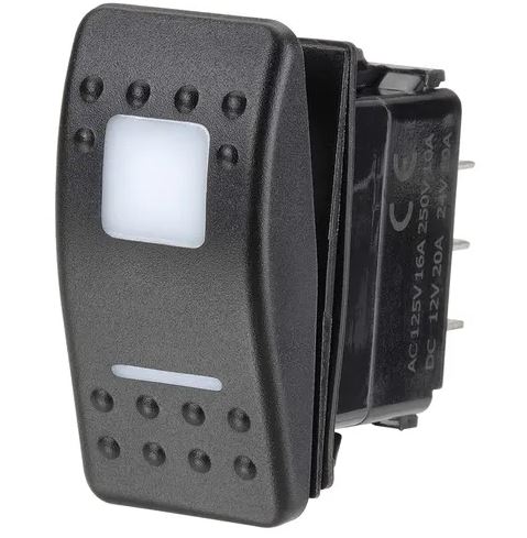 NARVA SW RK ON/ON DPDT RD 12/24V LED