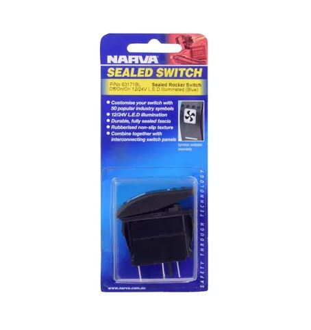 NARVA SW RK OFF/ON/ON DPDT BL 12/24V