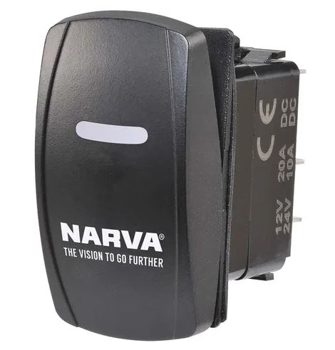 NARVA ROCKER SWITCH ON/OFF LED BLUE 12/24V