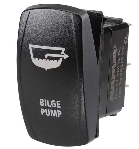 NARVA ROCKER SWITCH 12V LED BILGE BLUE