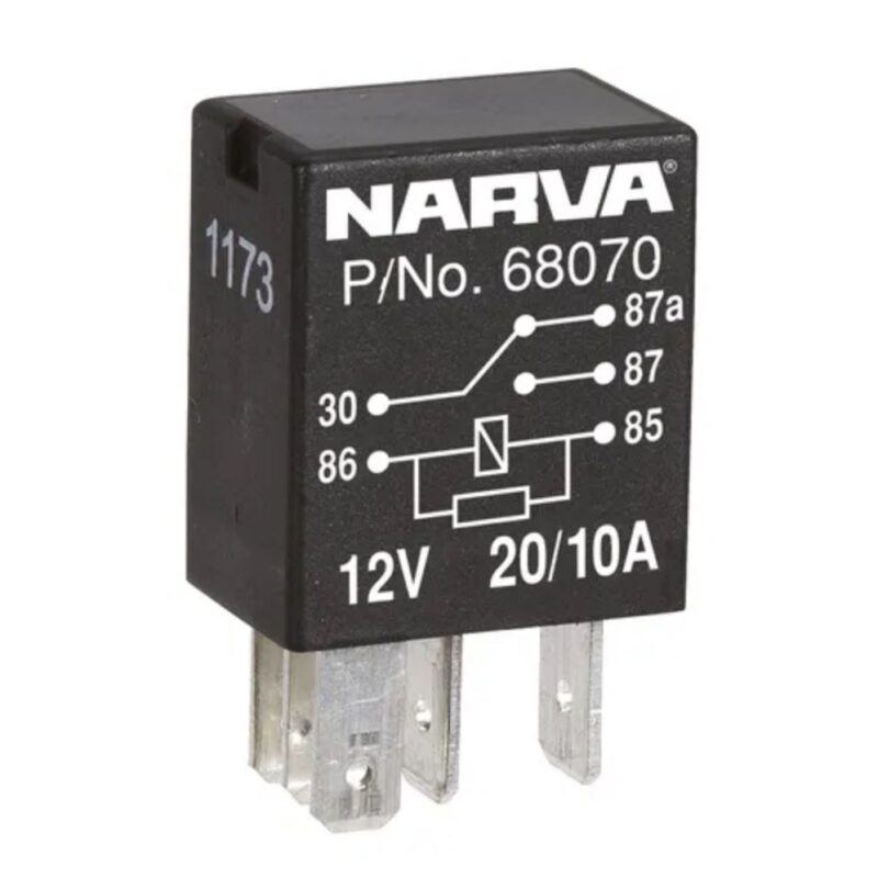 NARVA 12V 20/10A 5 PIN C/OVER MICRO RELAY (1)