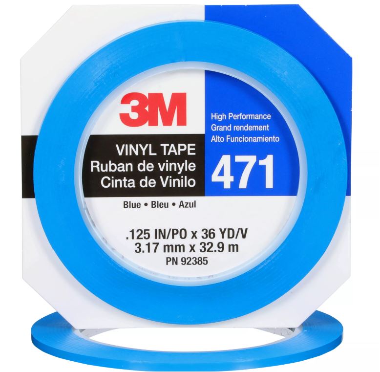 3M 471 BLUE VINYL TAPE 3.2MM (12)