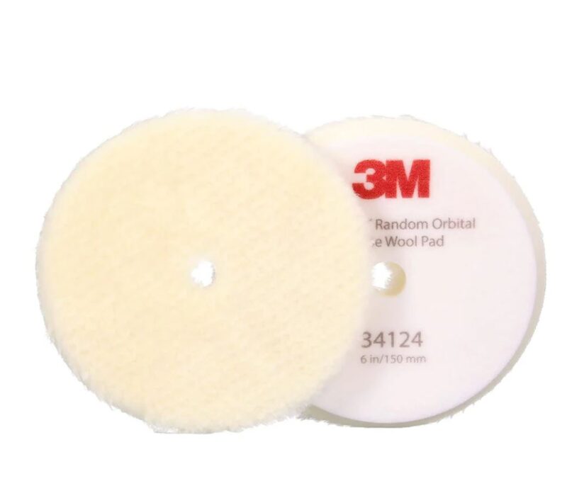 3M 34124 RANDOM ORB COARSE WOOL PAD 150MM 2 PADS (6)