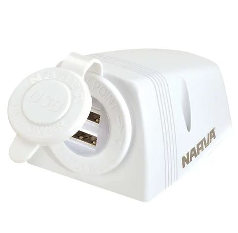 NARVA DUAL USB SOCKET WHITE