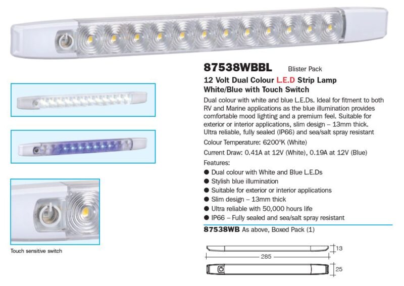 NARVA 12V DUAL COLOUR STRIP LAMP