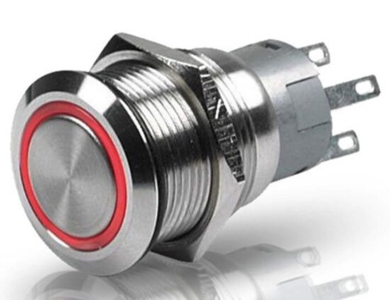 HELLA SWITCH MOMENTARY RING 12V RED