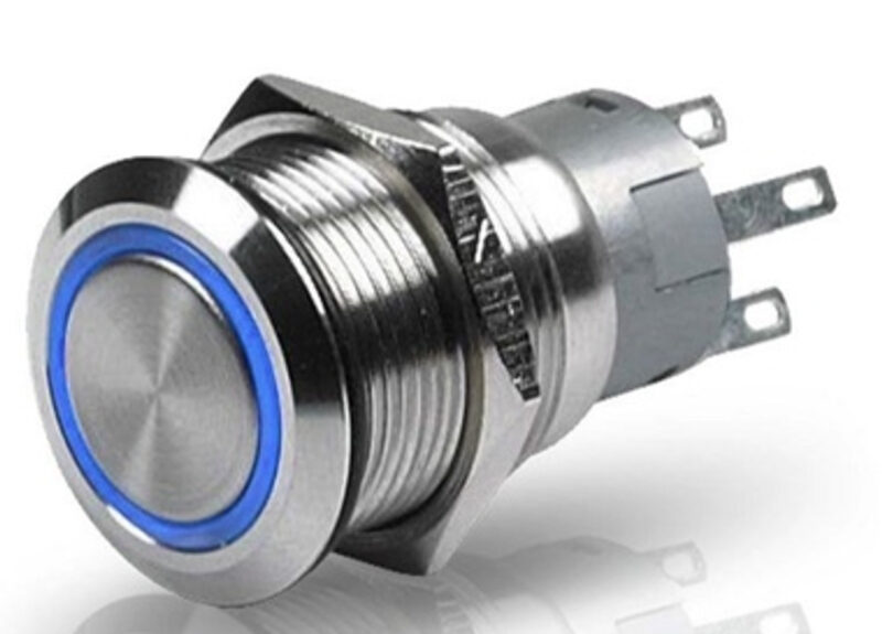 HELLA SWITCH MOMENTARY RING 12V BLUE