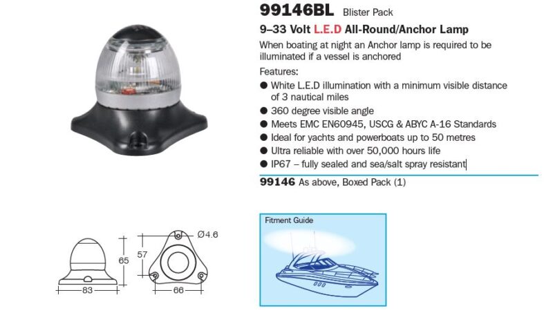 NARVA 9-33V 3NM LED ALL ROUND LAMP 360DE