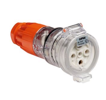 EXTENSION SOCKET W/P 3PH 32A 5 PIN RND ELECORG IP66